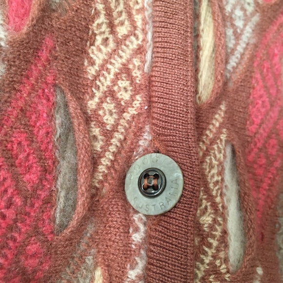 COOGI 100% Cashmere Multicolor Cardigan L - Picture 4 of 7